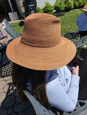 Lola Hats Wide Brim Straw Sun Hat - Orange